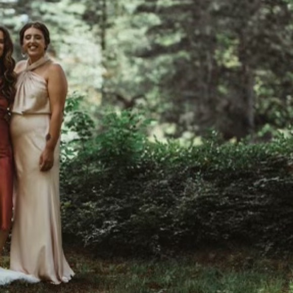 Asos blush satin dress - Picture 3 of 3